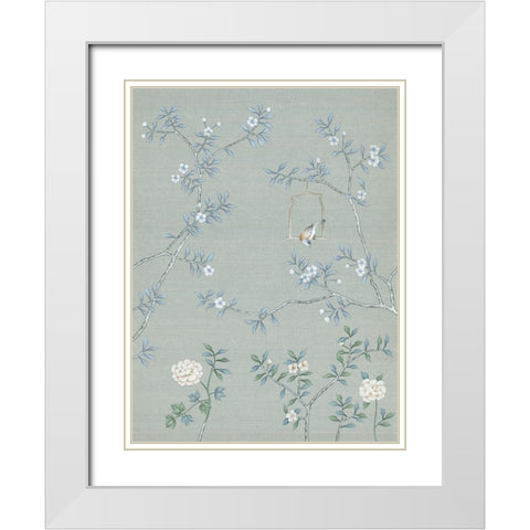 Magnolia III White Modern Wood Framed Art Print with Double Matting by Urban Road