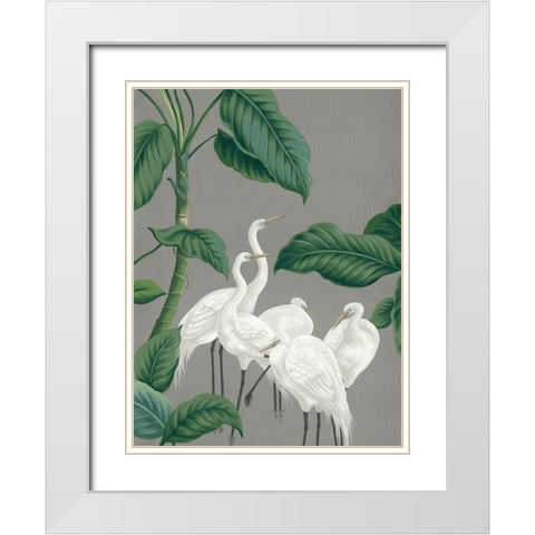 Paper Crane I White Modern Wood Framed Art Print with Double Matting by Urban Road