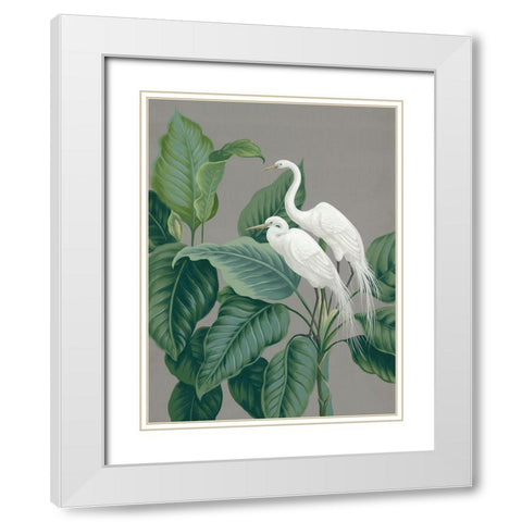 Paper Crane II White Modern Wood Framed Art Print with Double Matting by Urban Road