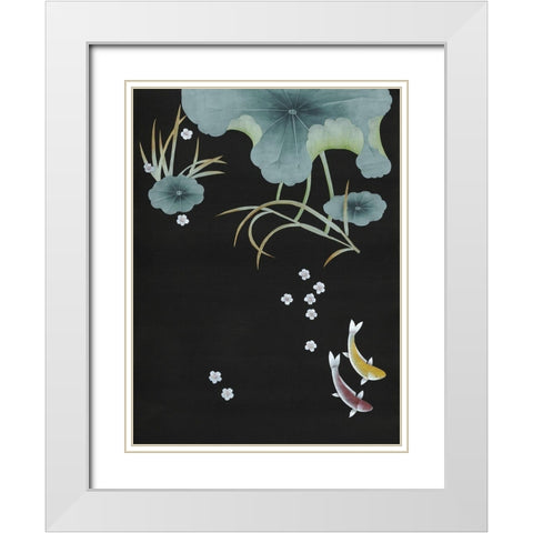 Koi II White Modern Wood Framed Art Print with Double Matting by Urban Road