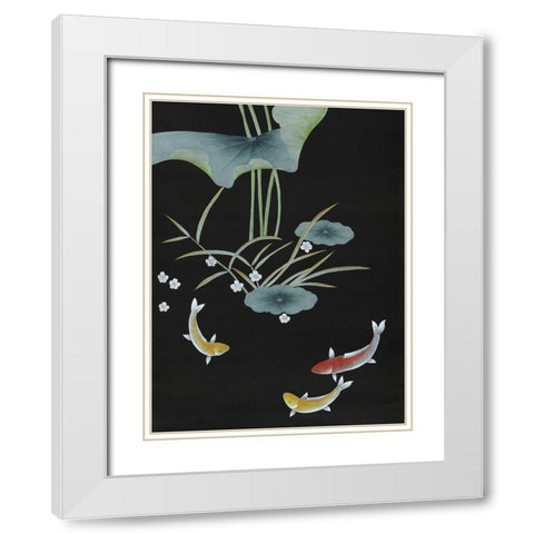 Koi III White Modern Wood Framed Art Print with Double Matting by Urban Road