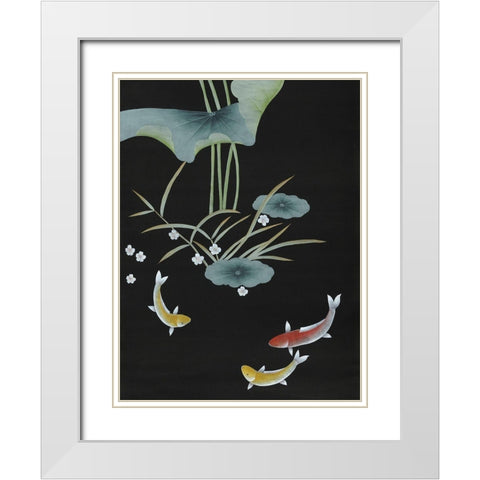 Koi III White Modern Wood Framed Art Print with Double Matting by Urban Road