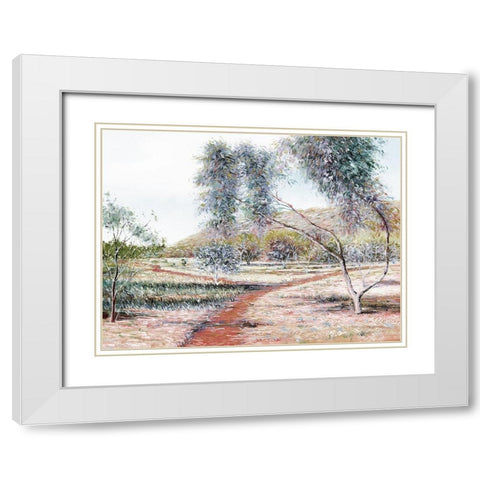 Kalgoorlie White Modern Wood Framed Art Print with Double Matting by Urban Road