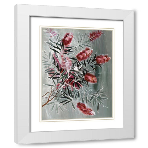 Myrtle White Modern Wood Framed Art Print with Double Matting by Urban Road
