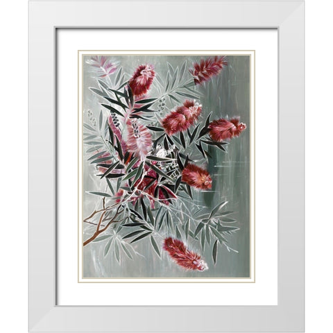 Myrtle White Modern Wood Framed Art Print with Double Matting by Urban Road