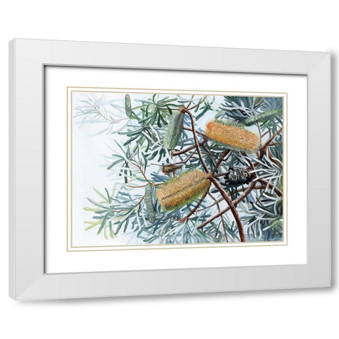 Yellow Wing White Modern Wood Framed Art Print with Double Matting by Urban Road