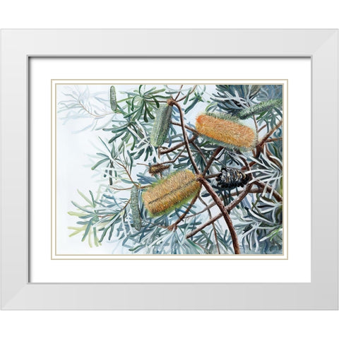 Yellow Wing White Modern Wood Framed Art Print with Double Matting by Urban Road