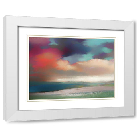 Cloudy Bay White Modern Wood Framed Art Print with Double Matting by Urban Road