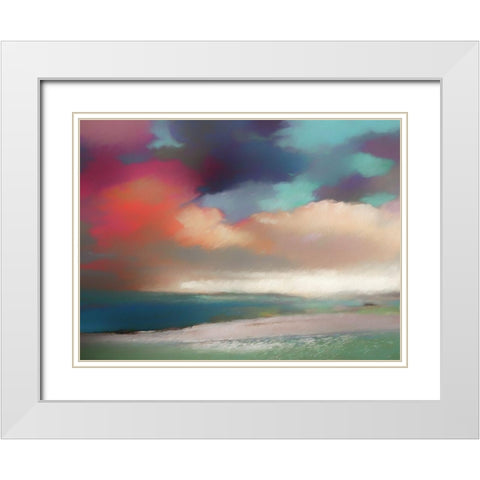 Cloudy Bay White Modern Wood Framed Art Print with Double Matting by Urban Road