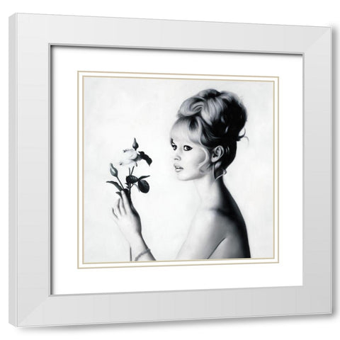 Bardot White Modern Wood Framed Art Print with Double Matting by Urban Road