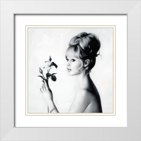 Bardot White Modern Wood Framed Art Print with Double Matting by Urban Road