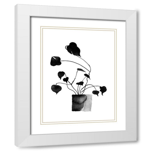 Ikebana Poster White Modern Wood Framed Art Print with Double Matting by Urban Road