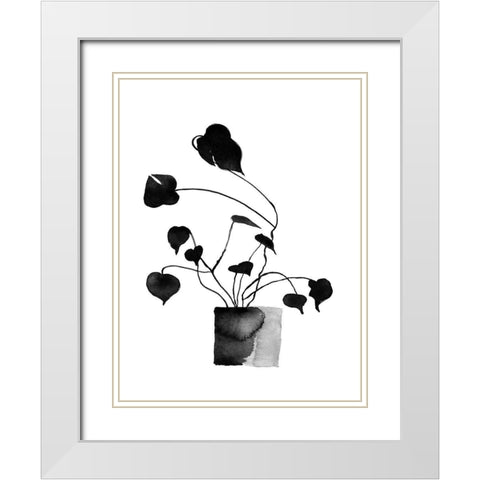 Ikebana Poster White Modern Wood Framed Art Print with Double Matting by Urban Road