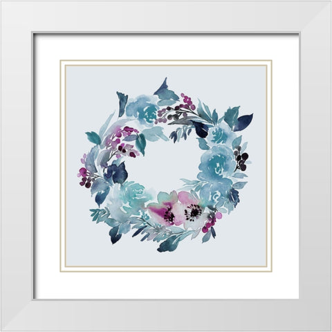Garland Blue Poster White Modern Wood Framed Art Print with Double Matting by Urban Road