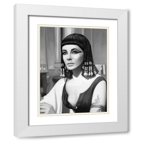 Cleopatra Mono Poster White Modern Wood Framed Art Print with Double Matting by Urban Road