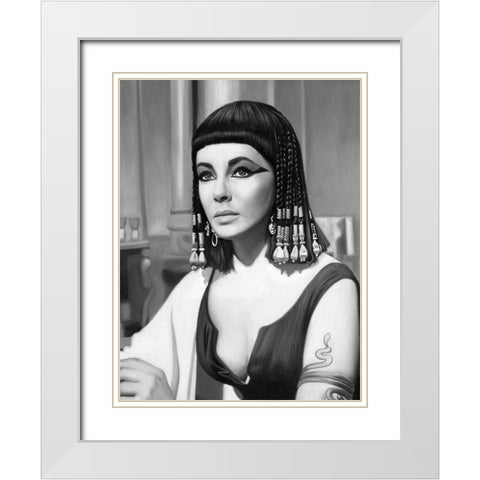 Cleopatra Mono Poster White Modern Wood Framed Art Print with Double Matting by Urban Road