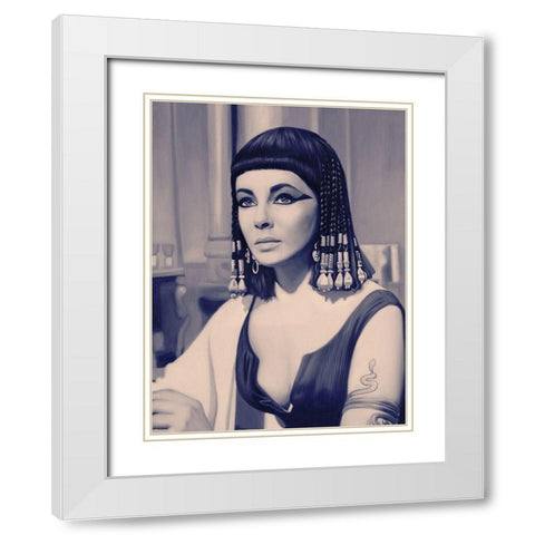 Cleopatra Blue Poster White Modern Wood Framed Art Print with Double Matting by Urban Road