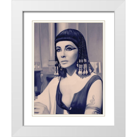 Cleopatra Blue Poster White Modern Wood Framed Art Print with Double Matting by Urban Road