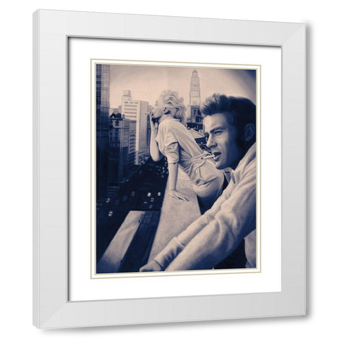 James and Marilyn Blue Poster White Modern Wood Framed Art Print with Double Matting by Urban Road