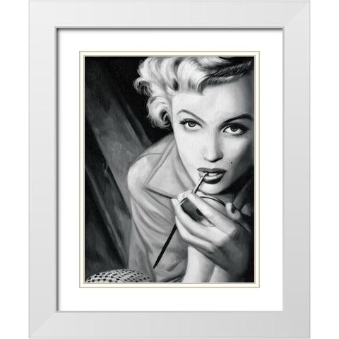 Marilyn Mono Poster White Modern Wood Framed Art Print with Double Matting by Urban Road