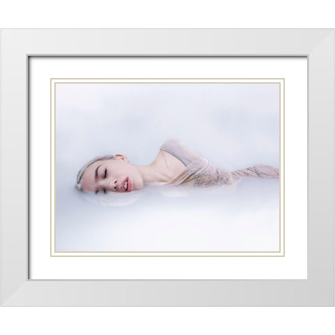 Opaque Poster White Modern Wood Framed Art Print with Double Matting by Urban Road