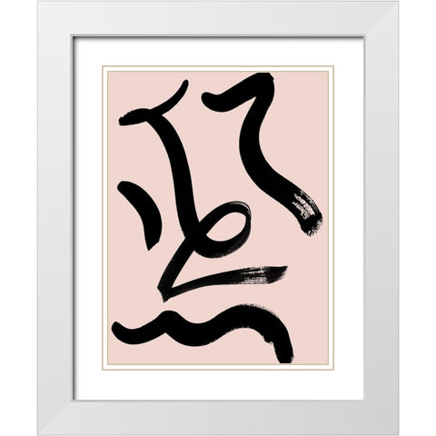 Noko Blush Poster White Modern Wood Framed Art Print with Double Matting by Urban Road