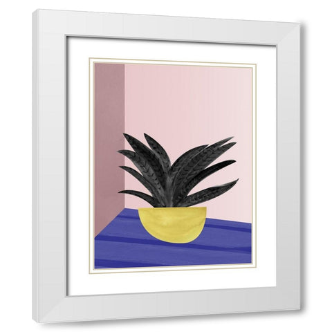 Say Aloe White Modern Wood Framed Art Print with Double Matting by Urban Road