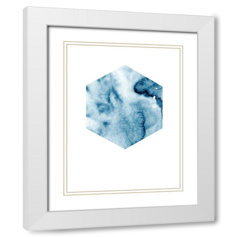 Hex Blue Poster White Modern Wood Framed Art Print with Double Matting by Urban Road