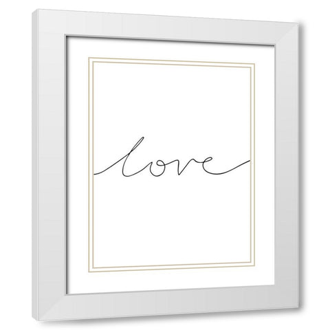 Love Poster White Modern Wood Framed Art Print with Double Matting by Urban Road