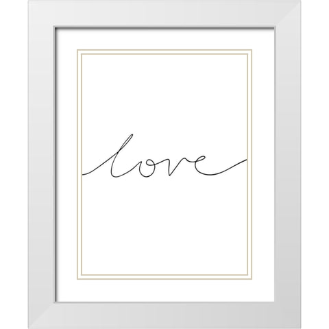 Love Poster White Modern Wood Framed Art Print with Double Matting by Urban Road