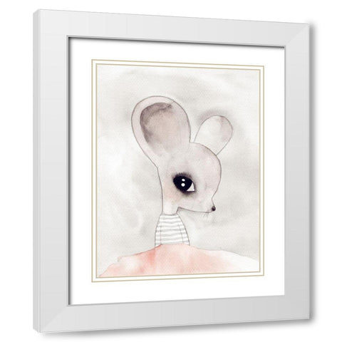 Macey Mouse Poster White Modern Wood Framed Art Print with Double Matting by Urban Road