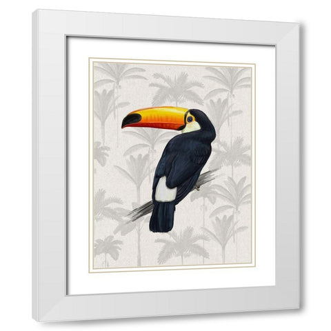 Tropical Toucan Poster White Modern Wood Framed Art Print with Double Matting by Urban Road