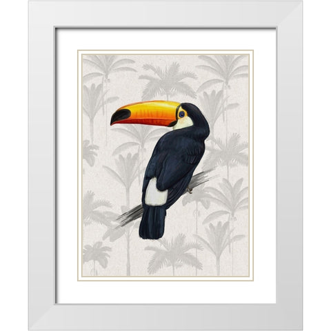 Tropical Toucan Poster White Modern Wood Framed Art Print with Double Matting by Urban Road