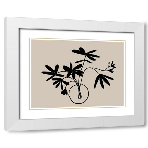 Beige Etchings III Poster White Modern Wood Framed Art Print with Double Matting by Urban Road