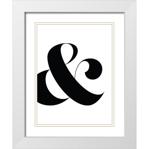 Ampersand Poster White Modern Wood Framed Art Print with Double Matting by Urban Road