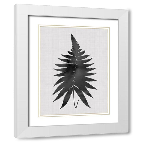 Fern Black Poster White Modern Wood Framed Art Print with Double Matting by Urban Road