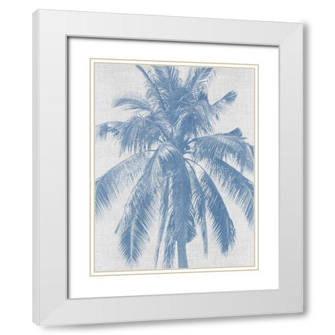 Denim Palms I Poster White Modern Wood Framed Art Print with Double Matting by Urban Road