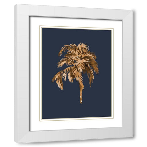 Golden Palm III  White Modern Wood Framed Art Print with Double Matting by Urban Road