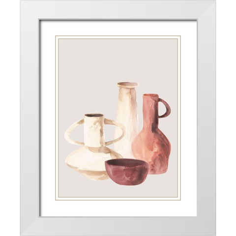 Ceramic Pots II Poster White Modern Wood Framed Art Print with Double Matting by Urban Road