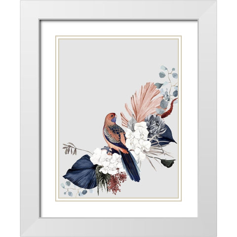 Blushing Rosella Poster White Modern Wood Framed Art Print with Double Matting by Urban Road