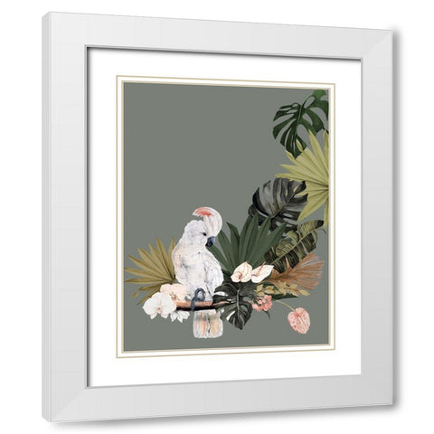 Cockatoo Fanfare Poster White Modern Wood Framed Art Print with Double Matting by Urban Road