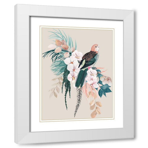 Jade Rosella Poster White Modern Wood Framed Art Print with Double Matting by Urban Road