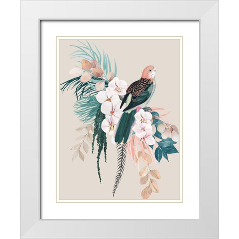 Jade Rosella Poster White Modern Wood Framed Art Print with Double Matting by Urban Road