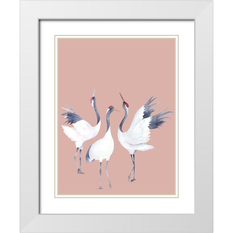 Cranes Poster White Modern Wood Framed Art Print with Double Matting by Urban Road