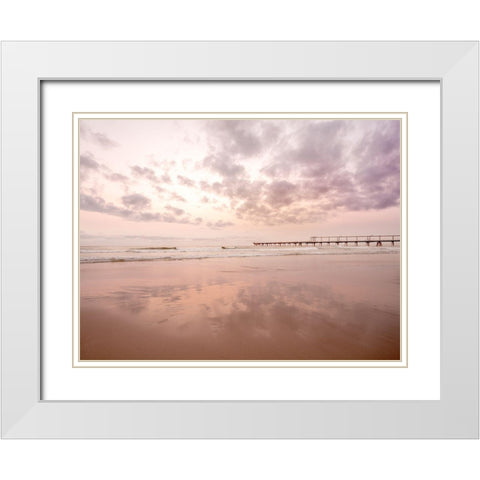 The Pier Poster White Modern Wood Framed Art Print with Double Matting by Urban Road