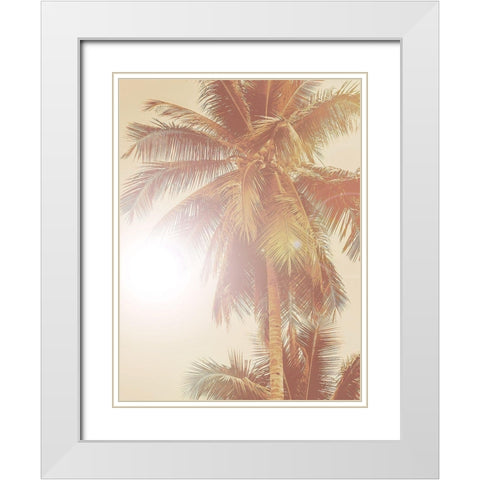 Sunkissed Palm Poster White Modern Wood Framed Art Print with Double Matting by Urban Road