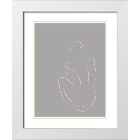 Figure I Grey Poster White Modern Wood Framed Art Print with Double Matting by Urban Road