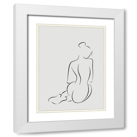 Figure II White Poster White Modern Wood Framed Art Print with Double Matting by Urban Road