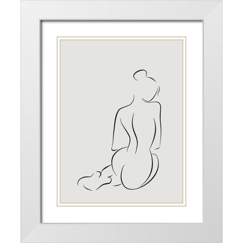 Figure II White Poster White Modern Wood Framed Art Print with Double Matting by Urban Road