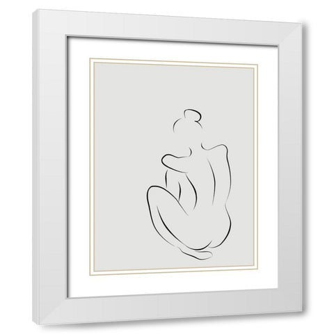 Figure I White Poster White Modern Wood Framed Art Print with Double Matting by Urban Road